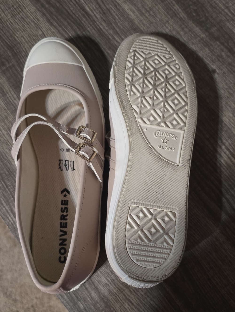 Women’s Converse Mary Jane Canvas Sneakers in Light Taupe - Picture 5 of 5